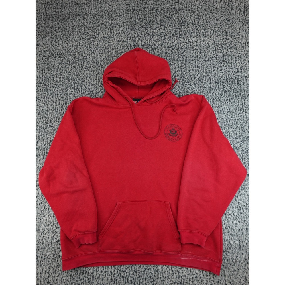 Bayside Hoodie Mens‎ 2XL Red US House of Representatives Made in USA Pullover
